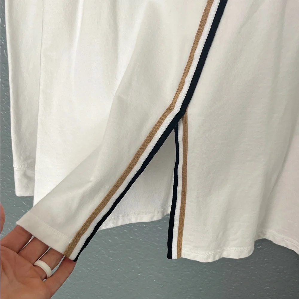 Talbots Classic White Cowl Neck Sweatshirt with drawstring size small
